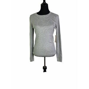 Halogen Womens Gray Long Sleeve Comfort Crew Neck Casual Pullover Sweater Size 1